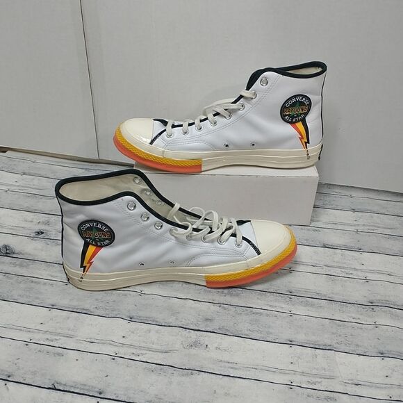 PRE OWNED LEATHER CONVERSE ALL STAR RAY GUNS High-Top   Women's SZ 14 Mens 12 - Picture 1 of 12